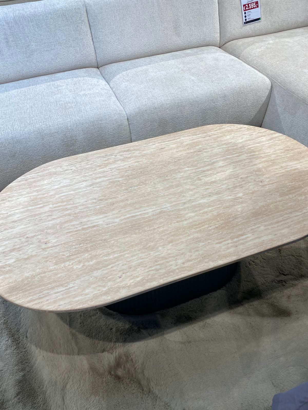 Moderne Salontafel Ovaal - 130x70x45 cm, Ophalen, 50 tot 100 cm, 100 tot 150 cm, Zo goed als nieuw