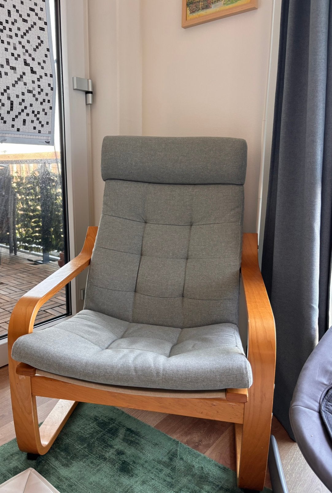 IKEA Poang stoel met nieuw kussen, Huis en Inrichting, Ophalen, Gebruikt, 75 tot 100 cm, 50 tot 75 cm