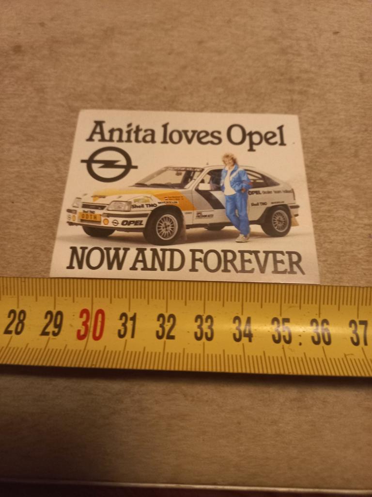Anita loves opel nog and forever/kadett e gsi, Verzamelen, Stickers, Ophalen of Verzenden