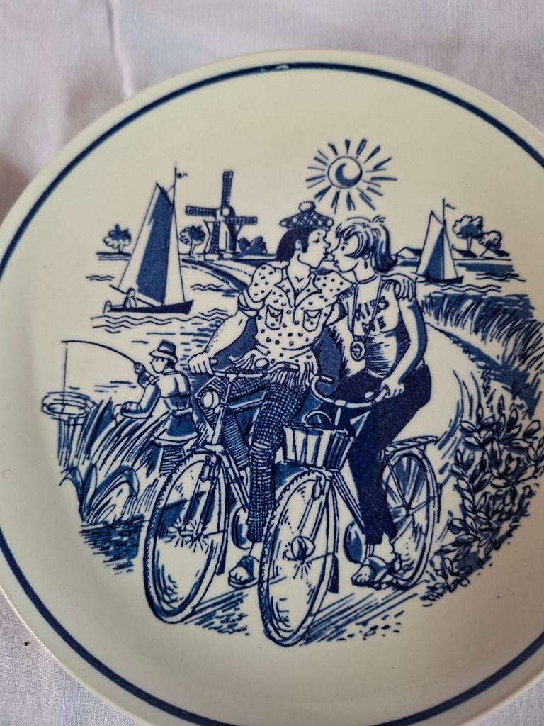 2x Delfts Blauw wandbord  Intercycle Heerenveen Goedewaagen, Antiek en Kunst, Antiek | Wandborden en Tegels, Ophalen