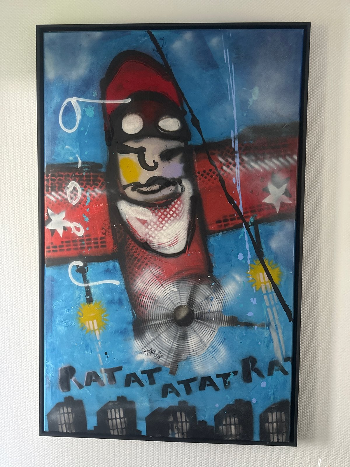 Herman Brood Origineel Schilderij op Linnen met Certificaat, Antiek en Kunst, Ophalen, Figuren, Echtheidscertificaat, Gemengde techniek
