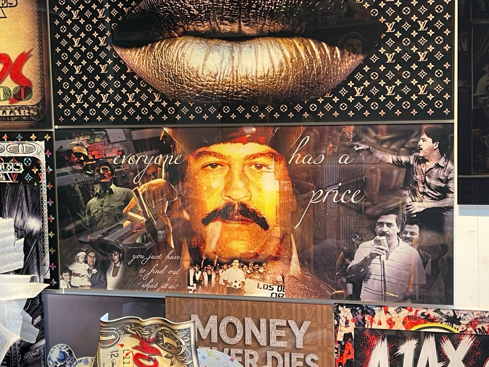 Plexiglas kunstwerk Pablo Escobar 120x50 cm, Kunststof, Achter glas, Ophalen of Verzenden, Print