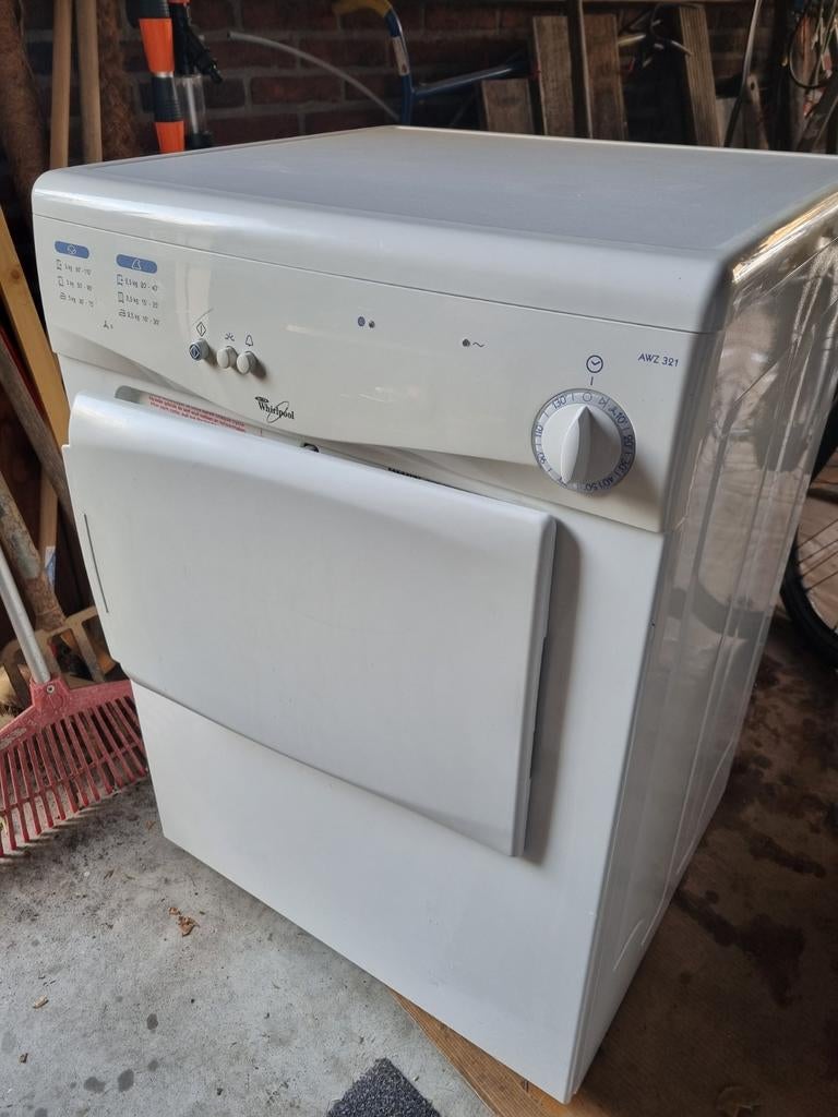 Wasdroger whirlpool (Luchtafvoer via slang), 6 tot 8 kg, Gebruikt, Luchtafvoer, Ophalen of Verzenden