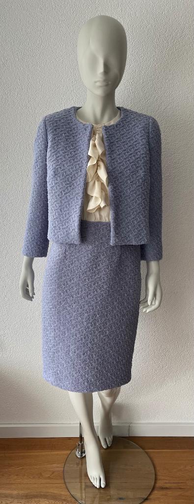 Max Mara Pianoforte set jurk EU 40 + lavendel jasje lente, Maat 38/40 (M), Kostuum of Pak, Verzenden, Paars