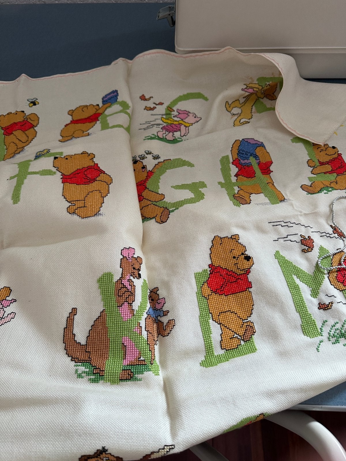 Borduurwerk ABC alfabet Winny the Pooh, Hobby en Vrije tijd, Ophalen of Verzenden, Zo goed als nieuw, Handborduren, Borduurpakket