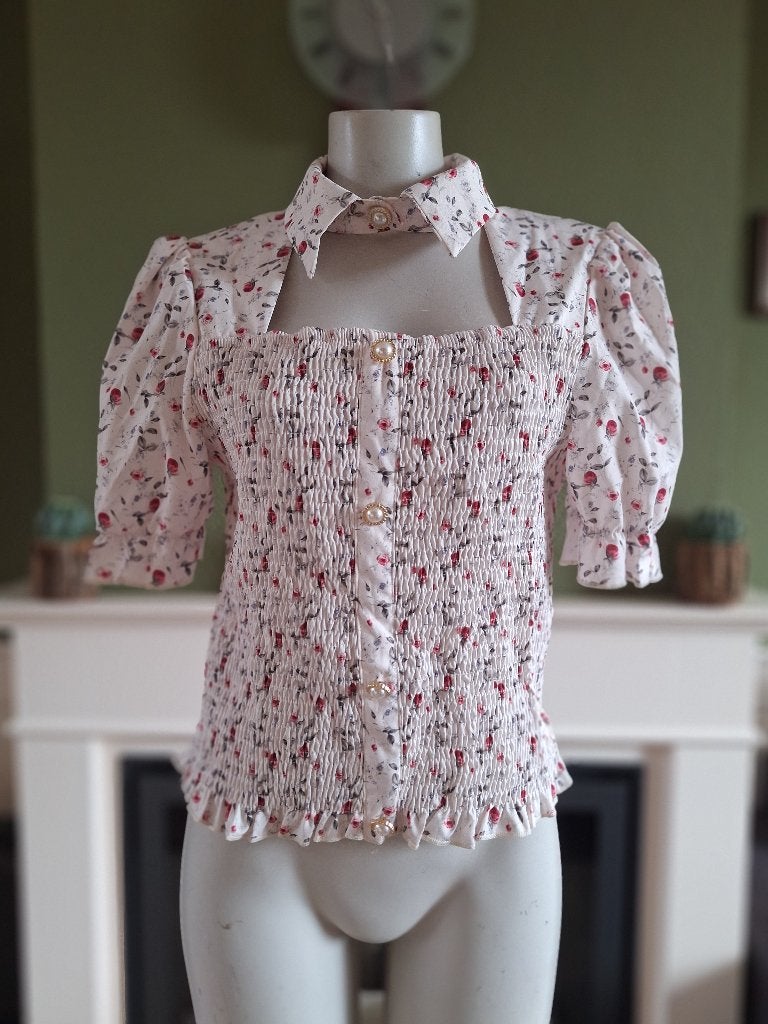 Nieuw Shein rozen XL crème blouse met nek detail, Overige kleuren, Maat 46/48 (XL) of groter, Nieuw, Ophalen of Verzenden