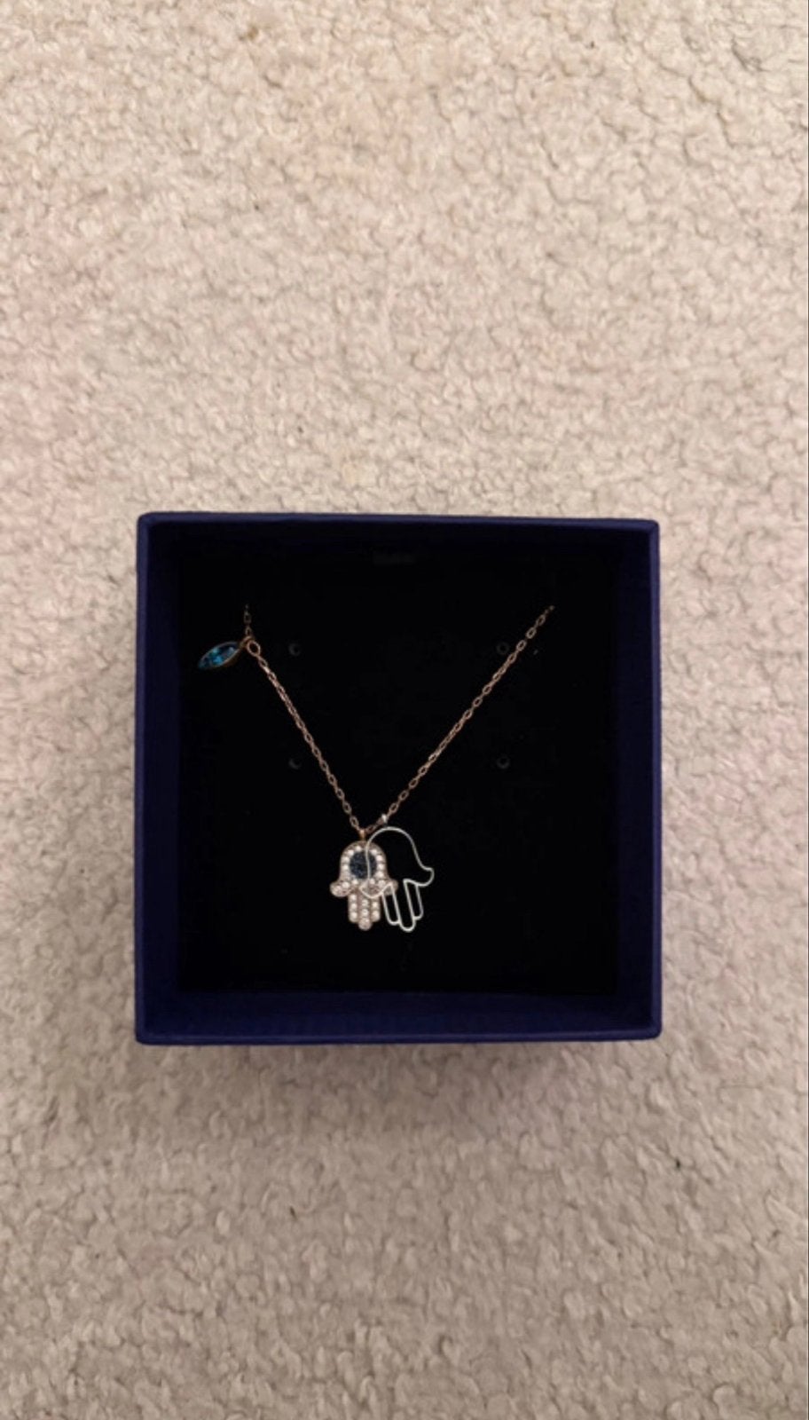 Swarovski Hamsa Hand Ketting met Kristallen, Met kristal, Overige materialen, Ophalen of Verzenden, Zo goed als nieuw