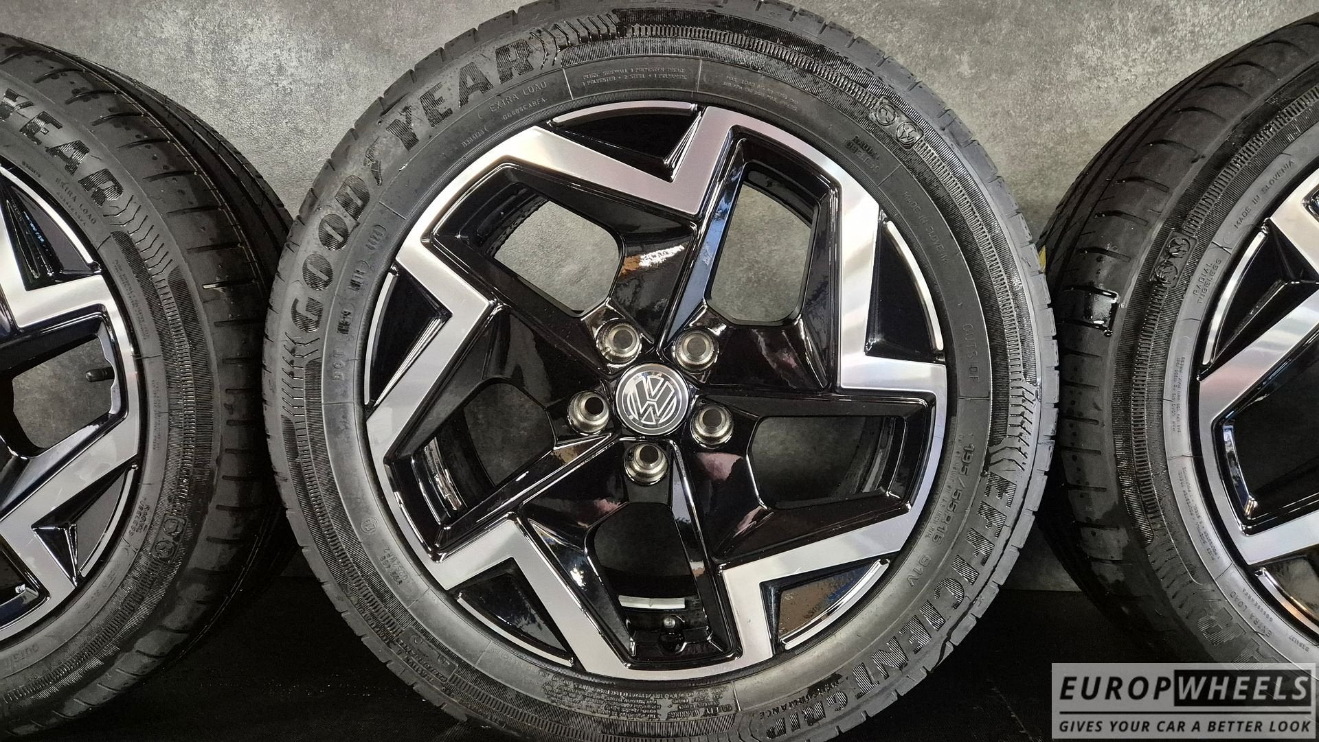 Origineel VW Polo AW 16 Inch Velgen Goodyear Zomerbanden, Gebruikt, -, -, Banden en Velgen