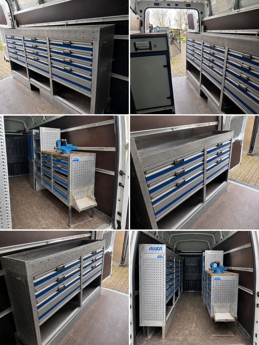 Complete bedrijfswageninrichting lades werkbank service bus, Ophalen of Verzenden, Gebruikt