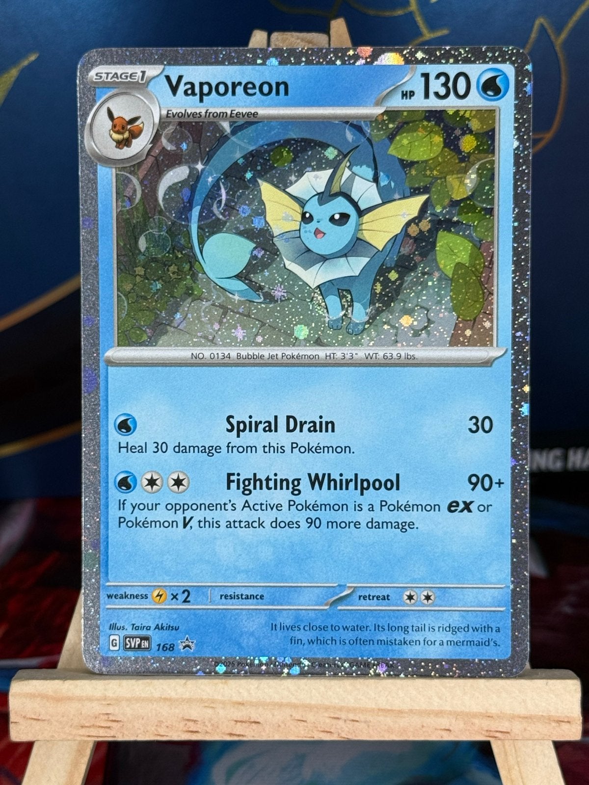 Vaporeon [Cosmos Holo] #168 | Pokemon Promo, Ophalen of Verzenden, Zo goed als nieuw, Losse kaart, Foil