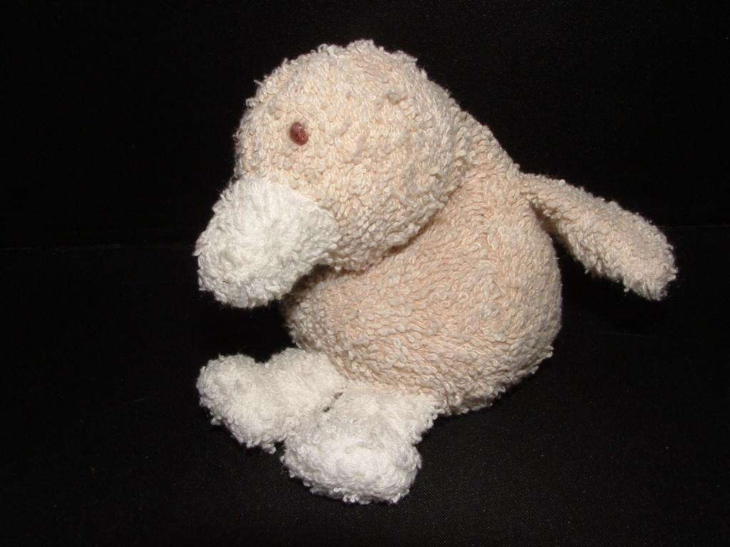 HAPPY HORSE EEND BADSTOF BEIGE MET WITTE VOETJES EN, Kinderen en Baby's, Speelgoed | Knuffels en Pluche, Nieuw, Overige typen