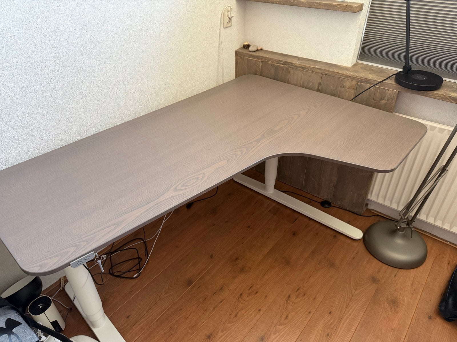 IKEA Zit-sta bureau 160x80 cm - Hoekmodel, Ophalen, Zit-sta bureau, Elektrisch, Gebruikt
