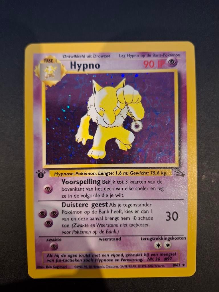 Hypno 8/62 holo 1ste NL, Ophalen of Verzenden, Zo goed als nieuw, Losse kaart, Foil