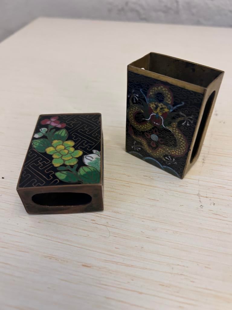 Houders luciferdoosjes, Cloisonne style, 2 stuks, Ophalen of Verzenden