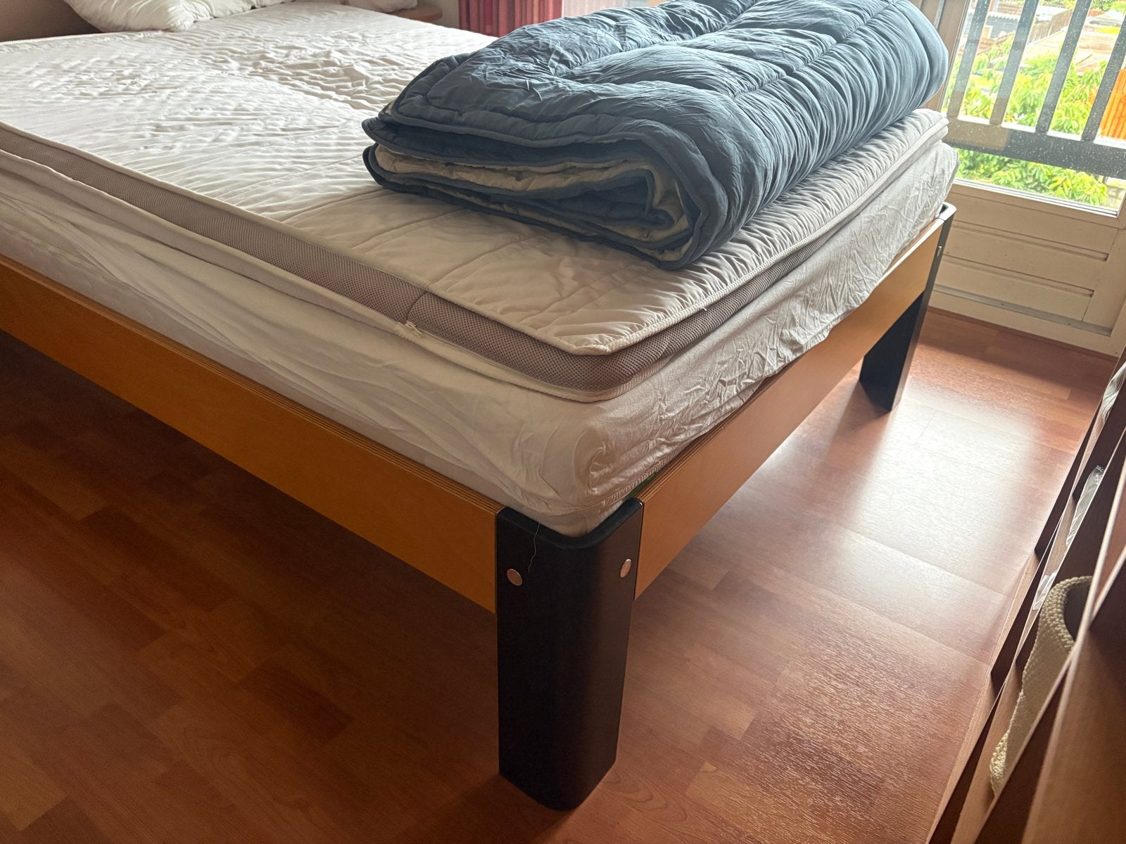 Auping Auronde tweepersoonsbed met elektrische motor, Ophalen, Verstelbaar, Bruin, 210 cm