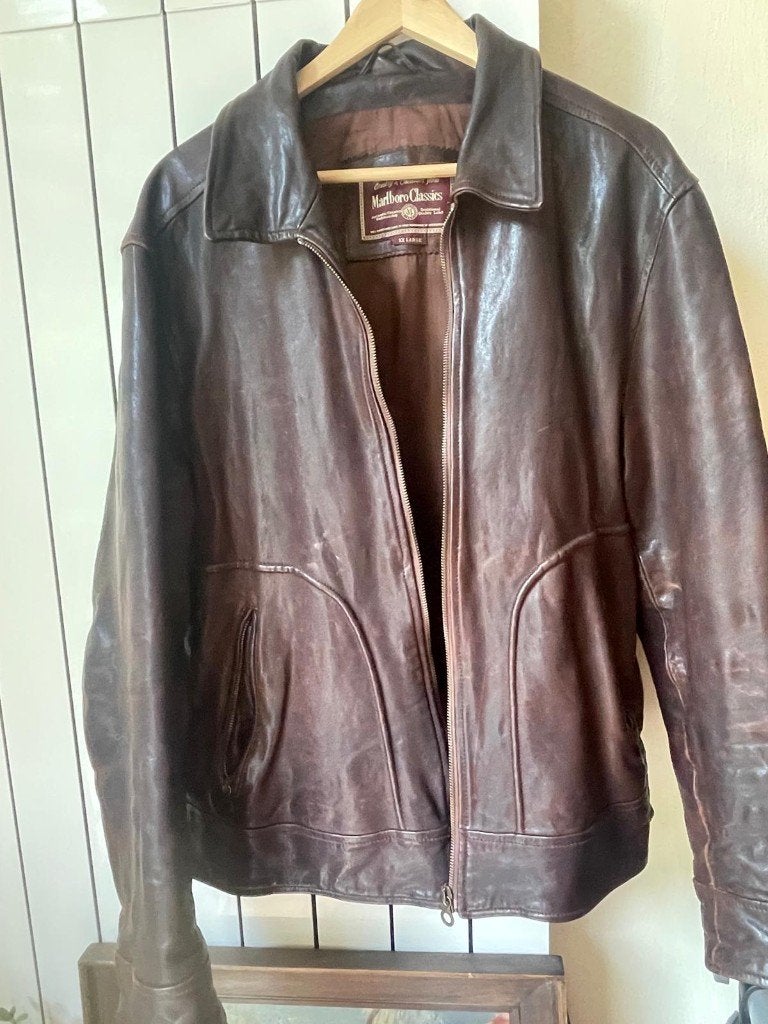 Marlboro Classic Leren Jas XL, Ophalen of Verzenden, Zo goed als nieuw, Maat 56/58 (XL), Bruin