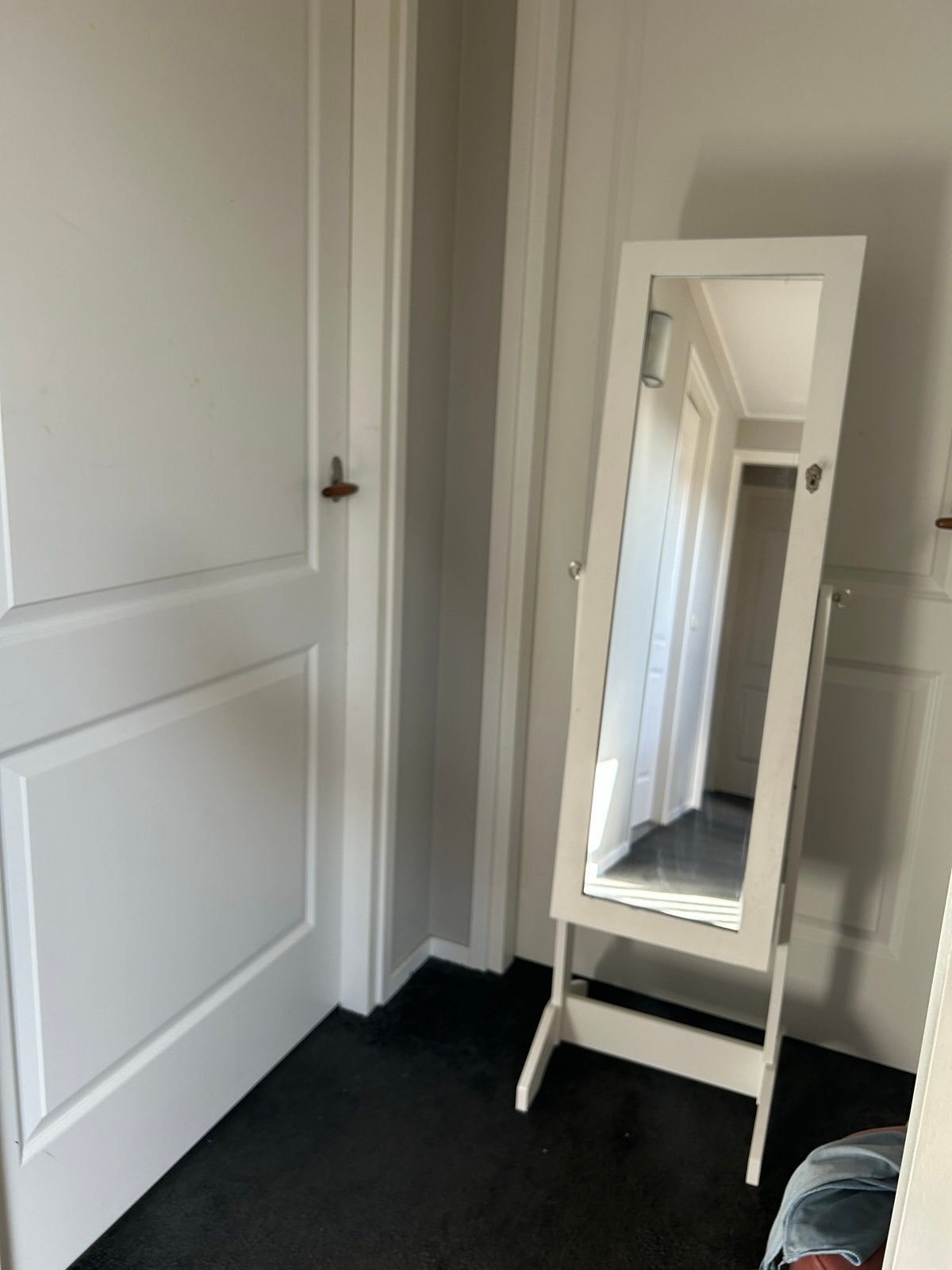 Witte spiegel met sieradenkast - Ophalen, Ophalen, Minder dan 50 cm, Gebruikt, 150 tot 200 cm