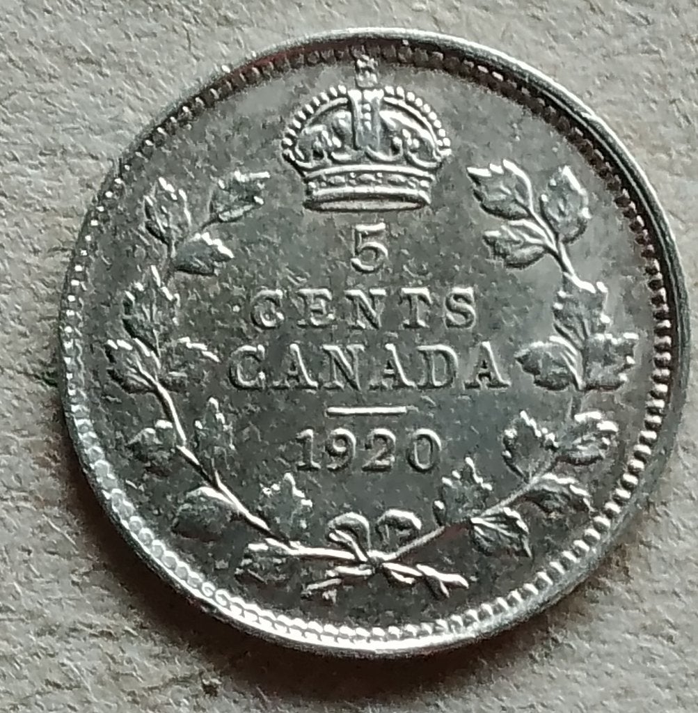 Canada, 5 cents 1920, Ophalen of Verzenden, Noord-Amerika, Losse munt, Zilver