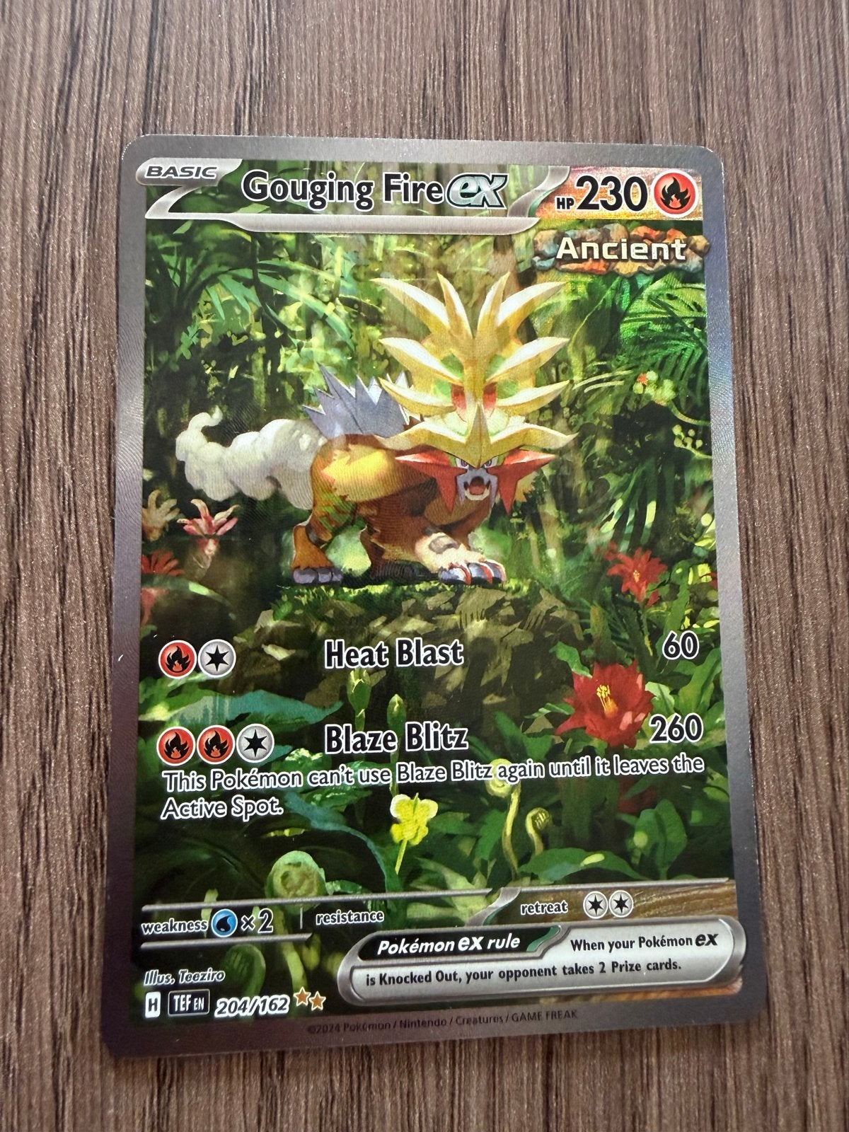 Gouging Fire ex SIR 204/162 - Temporal Forces TEF, Ophalen of Verzenden, Zo goed als nieuw, Losse kaart, Foil