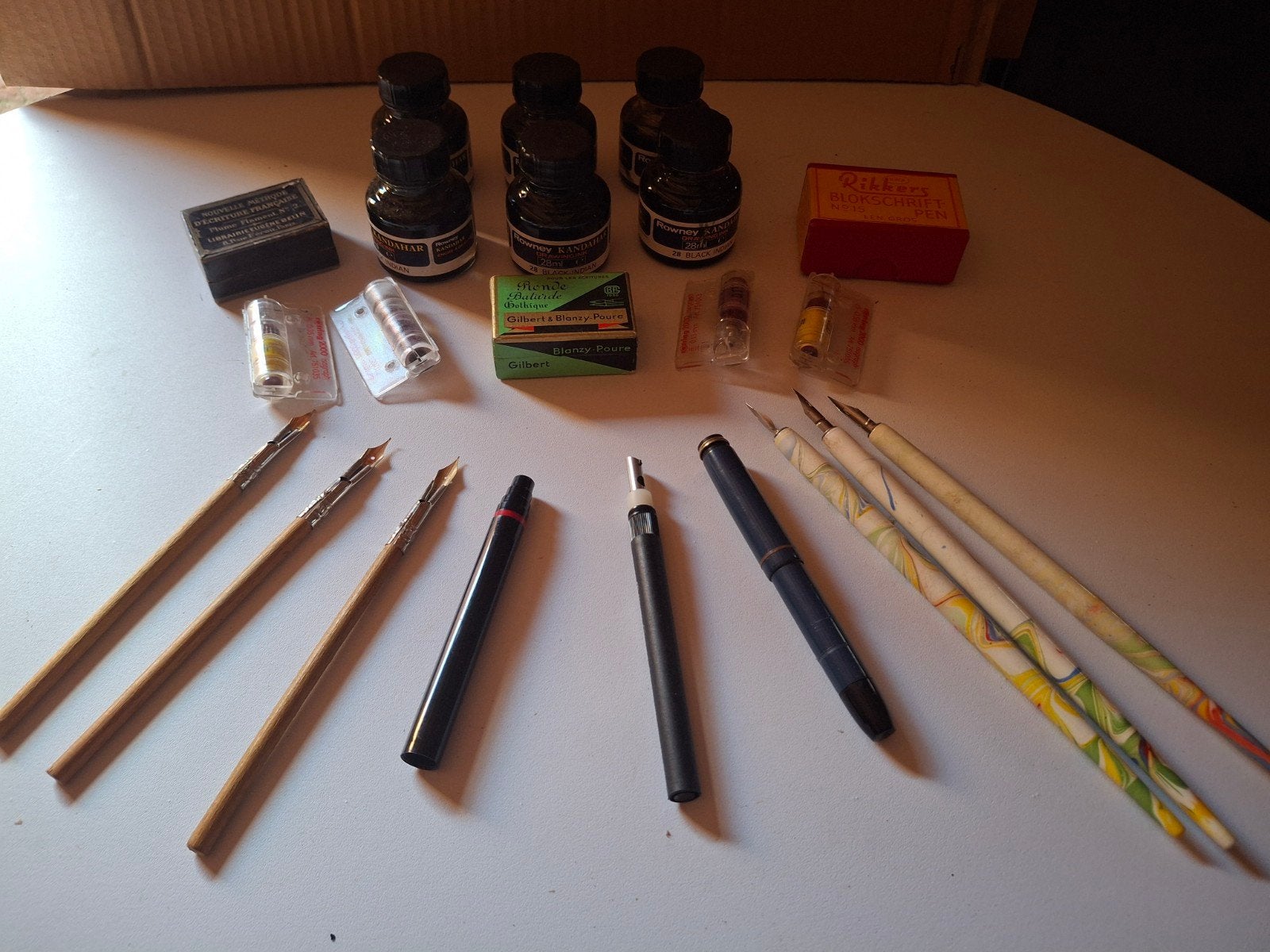 prachtige vintage kalligrafie- en tekenverzameling, Ophalen of Verzenden