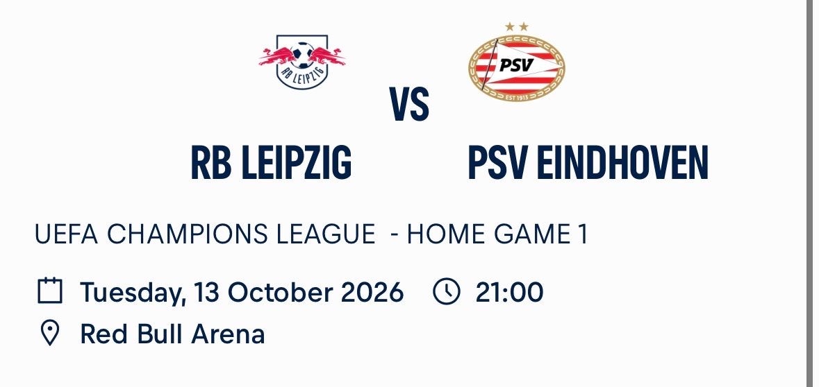 Leipzig-psv champions league, Tickets en Kaartjes, Sport | Voetbal