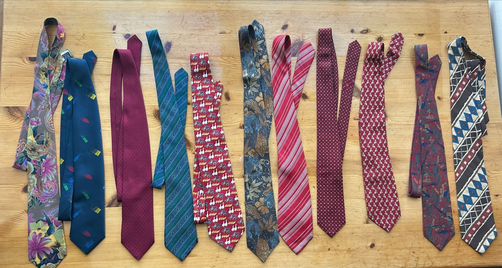 Zijden stropdassen, Ophalen, Zo goed als nieuw, Meerkleurig, Met patroon