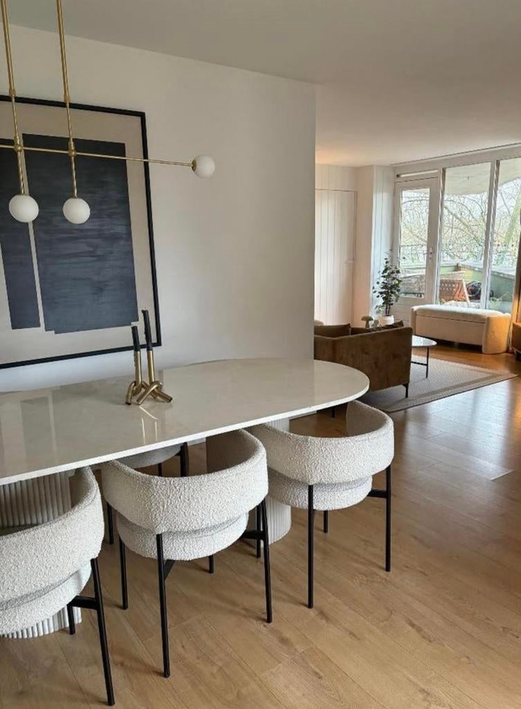 AREA8 Adora marmeren ovale eettafel (220x100 cm), Huis en Inrichting, Tafels | Eettafels, Overige materialen, 200 cm of meer, Zo goed als nieuw