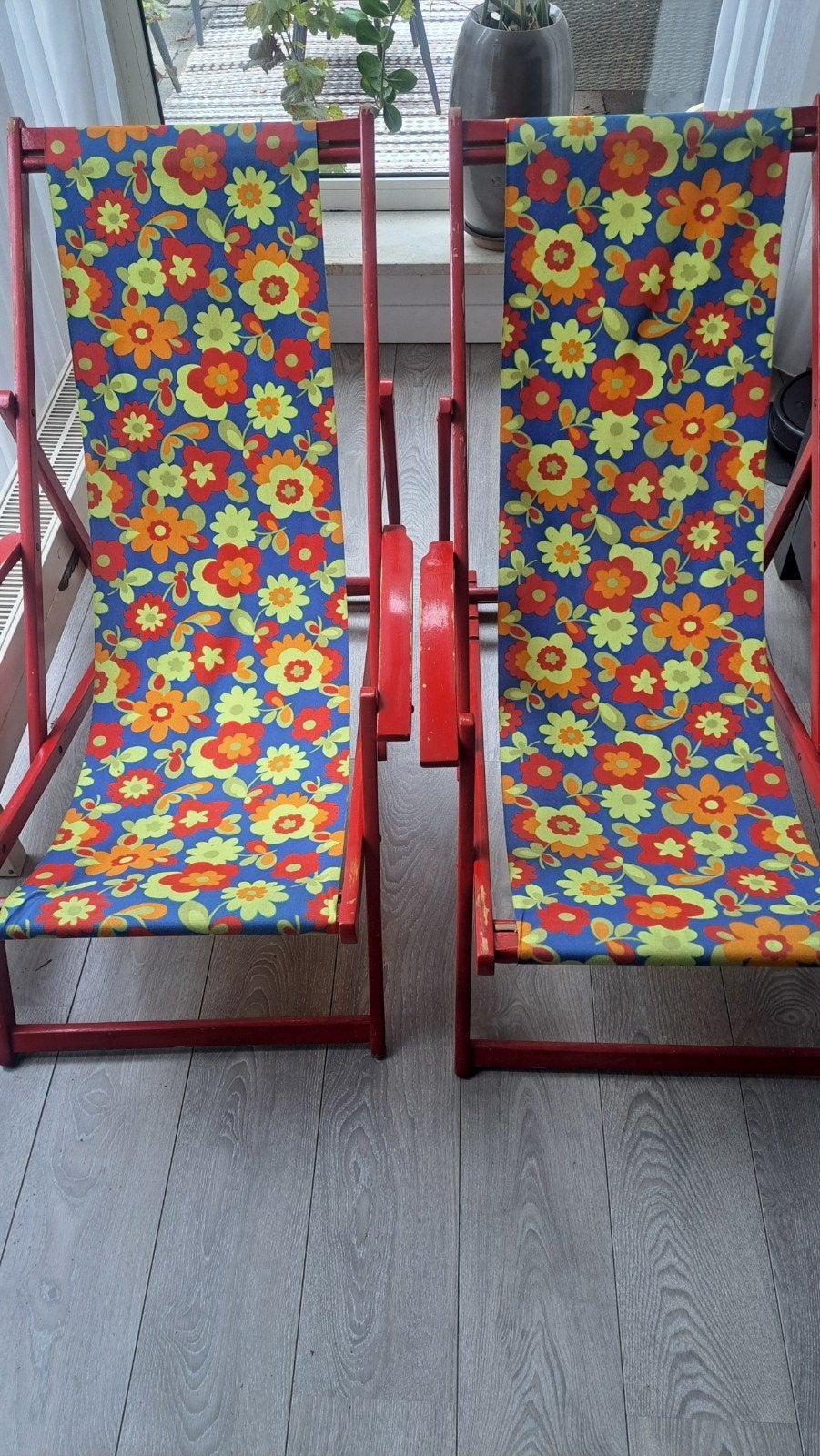 Prachtige retro strandstoelen!, Tuin en Terras, Ophalen, Gebruikt, Hout, Inklapbaar
