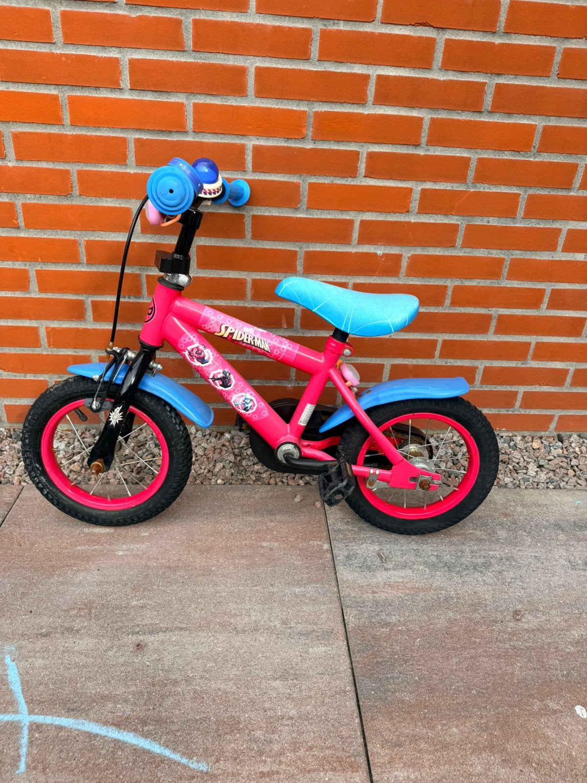 Spiderman kinderfiets (12 inch), Fietsen en Brommers, Ophalen, Gebruikt, Terugtraprem, Minder dan 16 inch