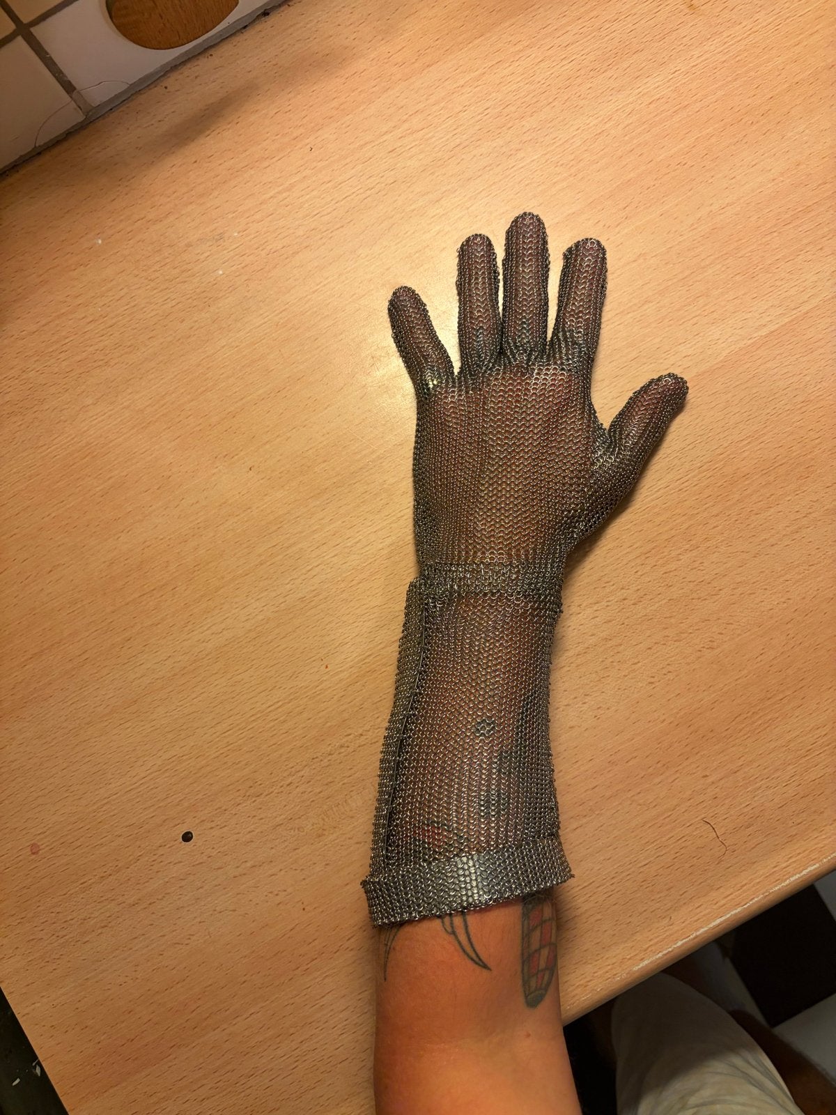 Maliënkolder handschoen voor uitbenen/oester openen, Ophalen of Verzenden, Gebruikt