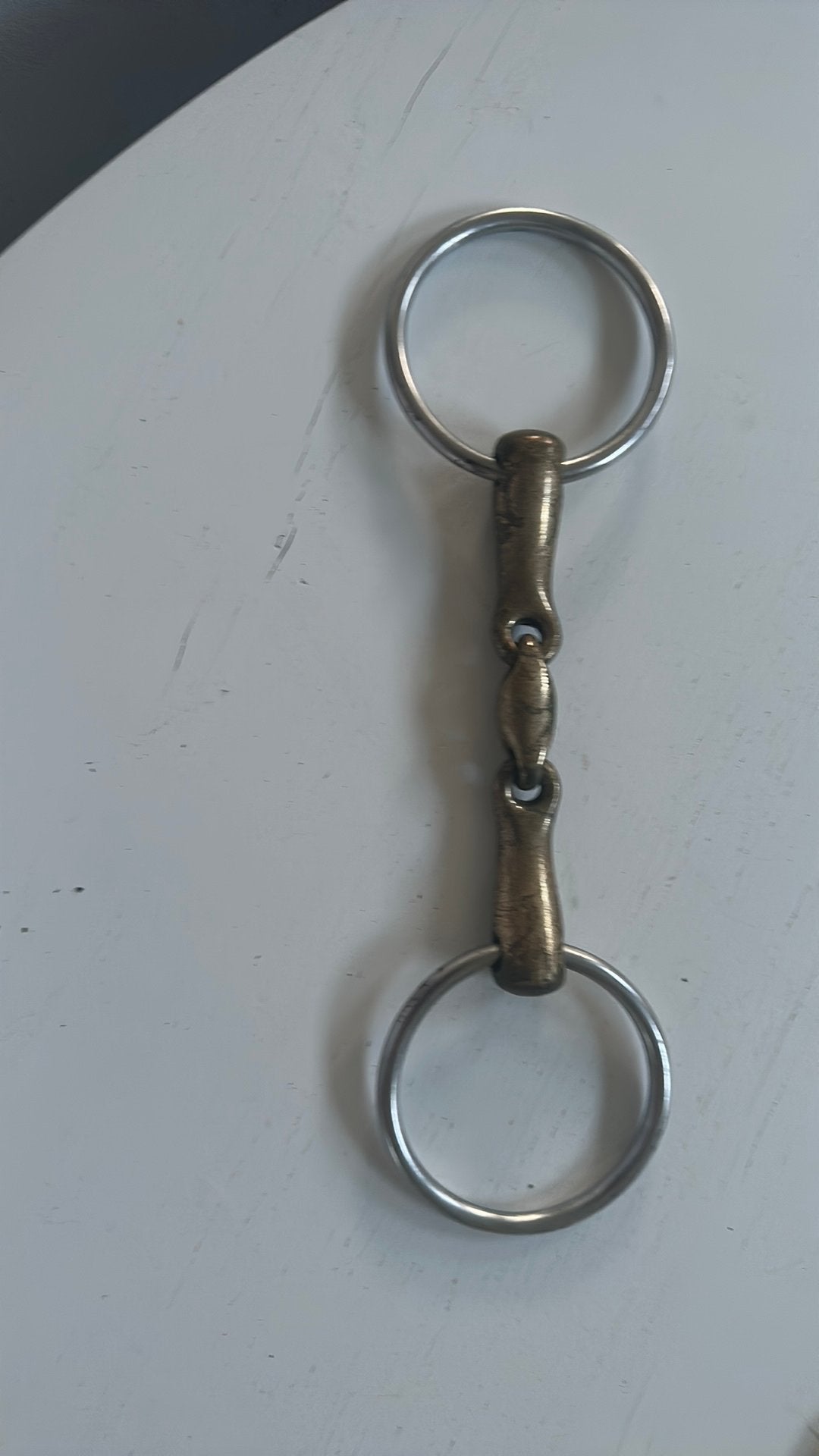 Aurigan bit dubbelgebroken trens 20 mm, 13,5 cm, Dieren en Toebehoren, Ophalen, Gebruikt, Bit