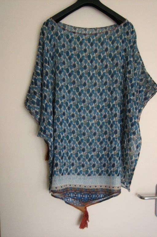 Luchtige tuniek met tulpen in blauwtinten, maat XL snazzeys, Kleding | Dames, Verzenden, Nieuw, Maat 46/48 (XL) of groter, Blauw