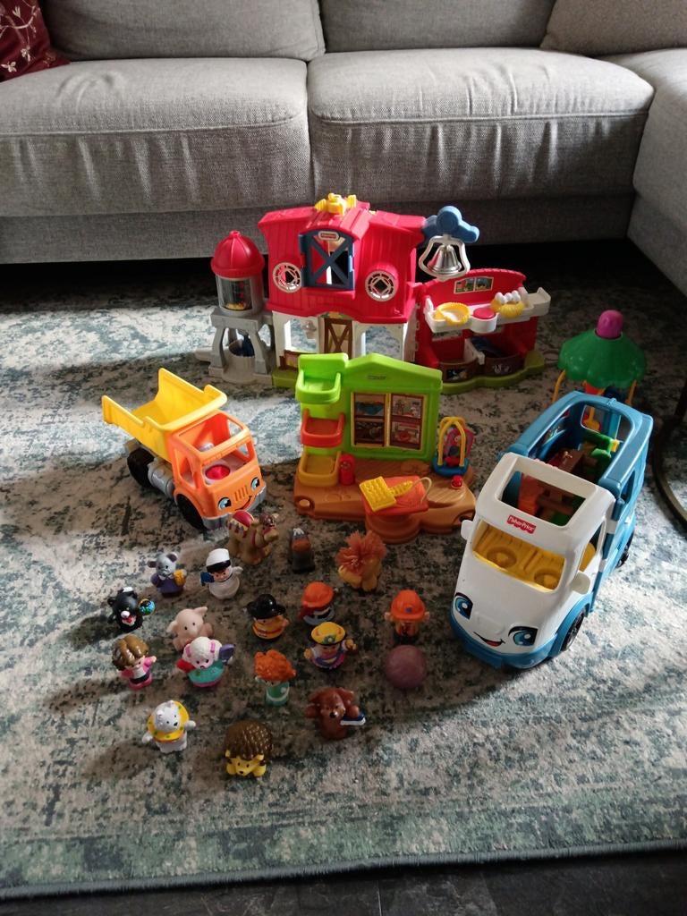 Grote set Fisher-Price Little People speelgoed, Ophalen, Gebruikt, Overige typen, Met wieltjes