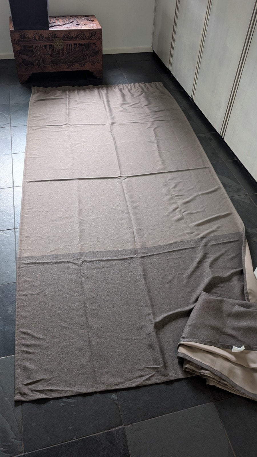 MARJUN IKEA Gordijnen 2x 145x300 taupe rookvrij/huisdiervrij, 300 cm, Bruin, Verduisterend, 145 cm