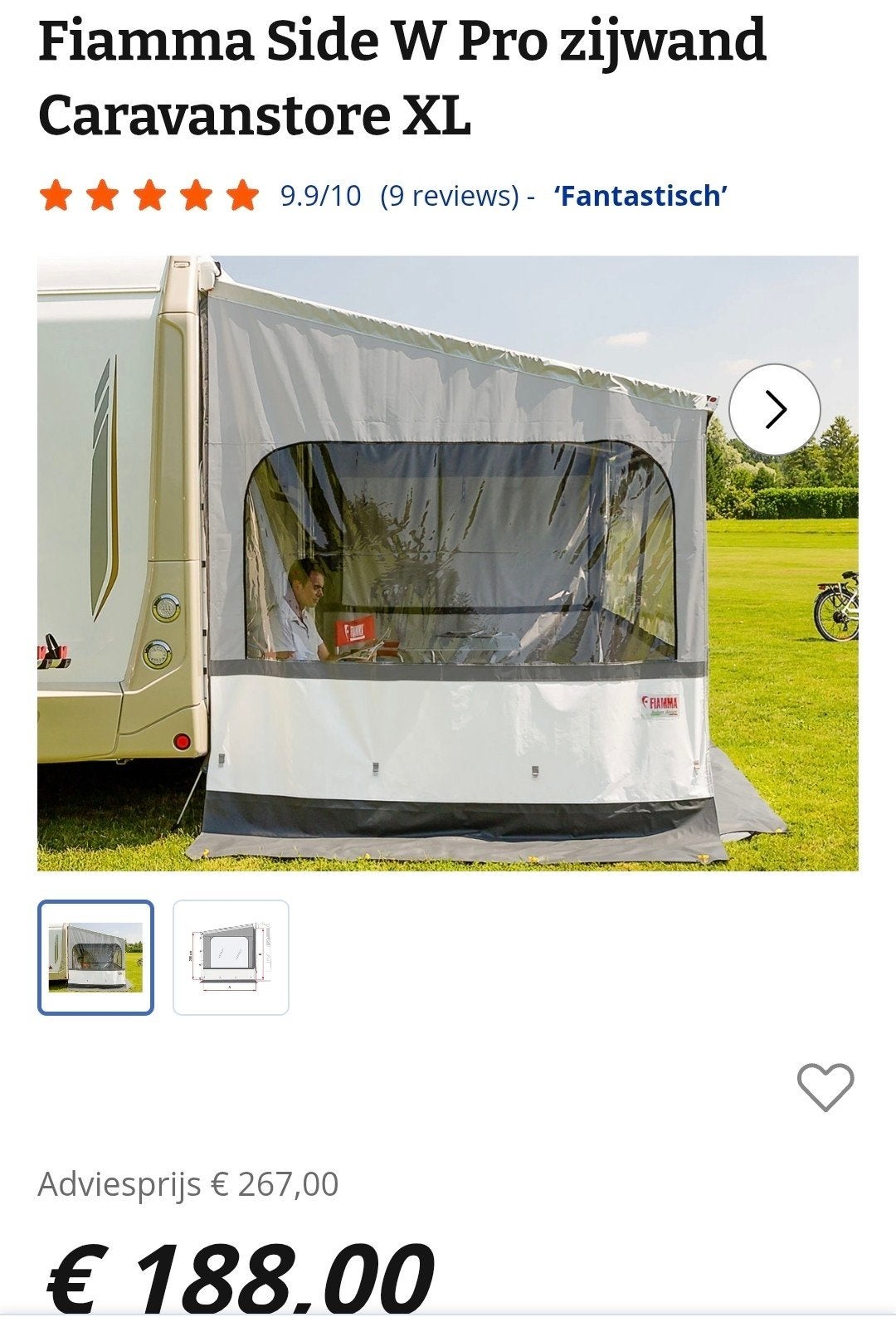 Fiamma Side W Pro zijwand Caravanstore XL, Ophalen