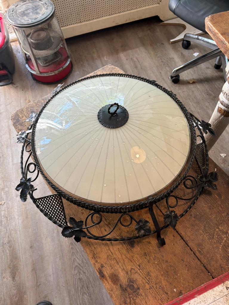 Plafond lamp vintage, Ophalen of Verzenden, Gebruikt, Glas