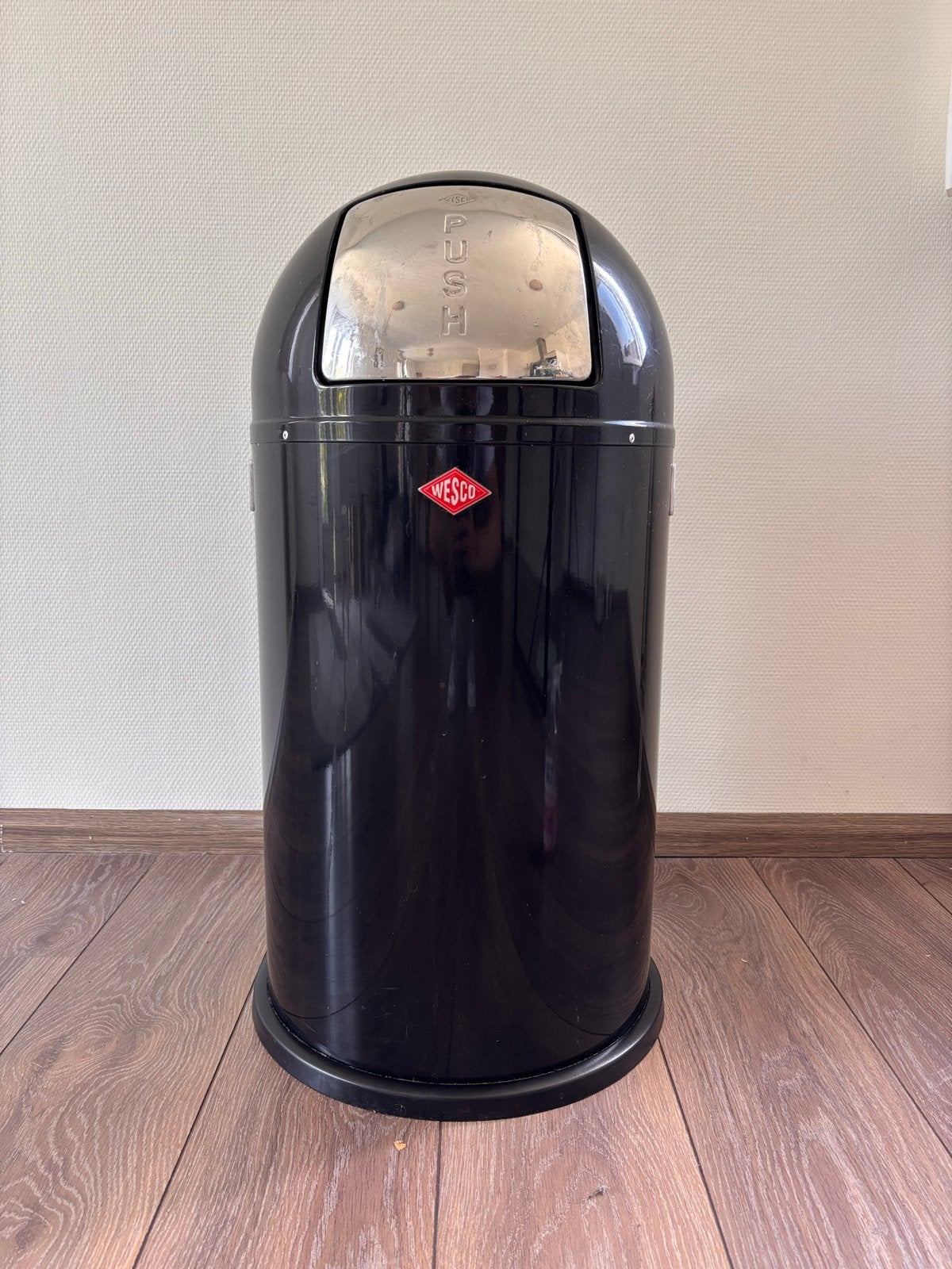 Wesco Pushboy prullenbak - Zwart - 50 liter, Ophalen, Gebruikt, 40 liter of meer, 75 – 100
