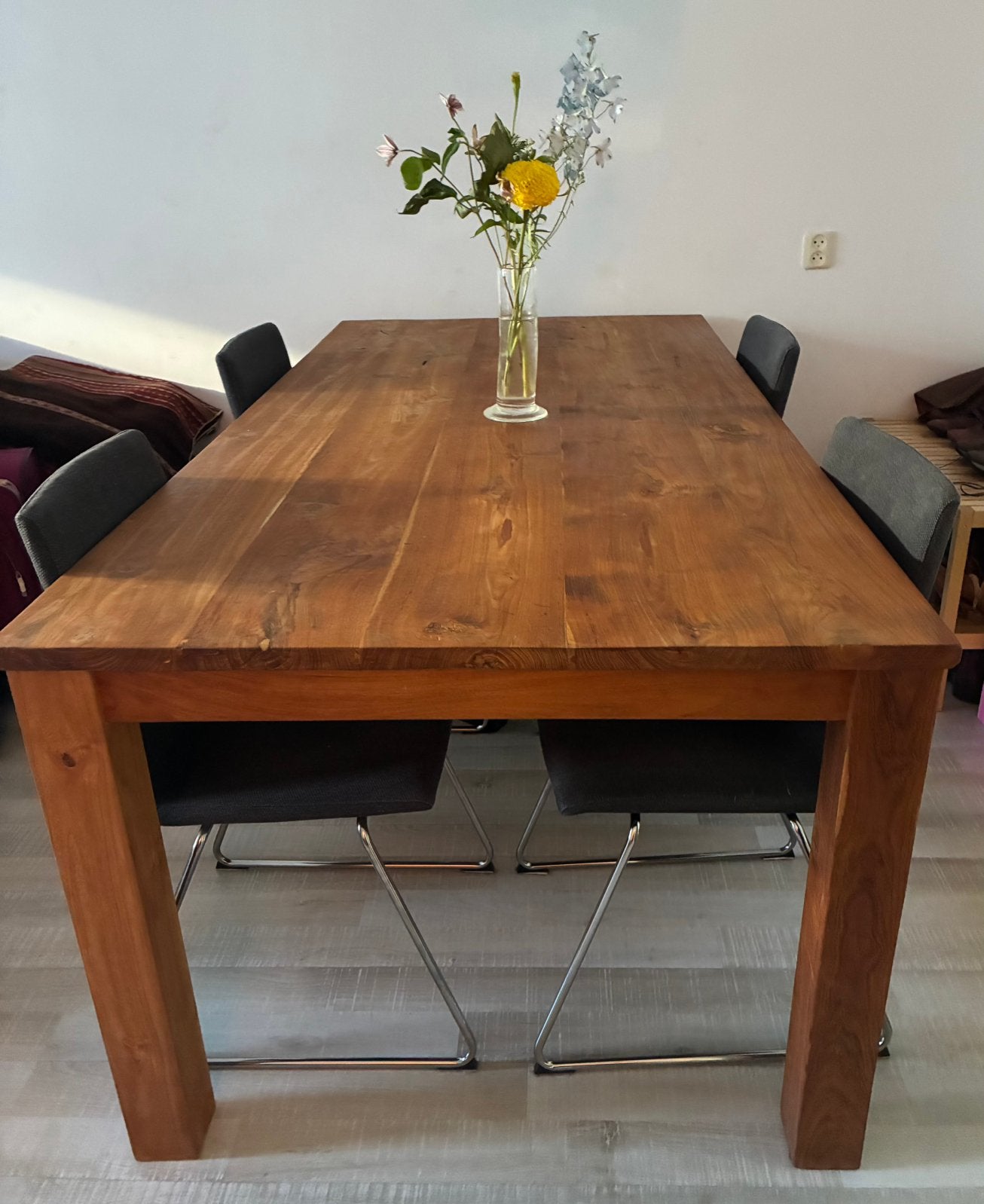 Livingfurn teakhouten eettafel/ eetkamerset +4 IKEA LILLANÄS, Ophalen, Teakhout, 200 cm of meer, 50 tot 100 cm
