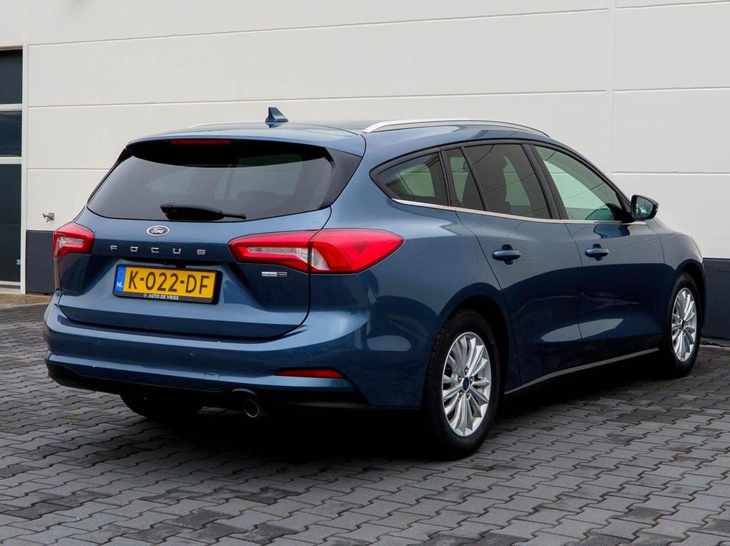 Ford Focus Wagon 1.0 EcoBoost Hybrid 125pk Titanium X Busine, Stof, Gebruikt, Automatische klimaatregeling, Blauw