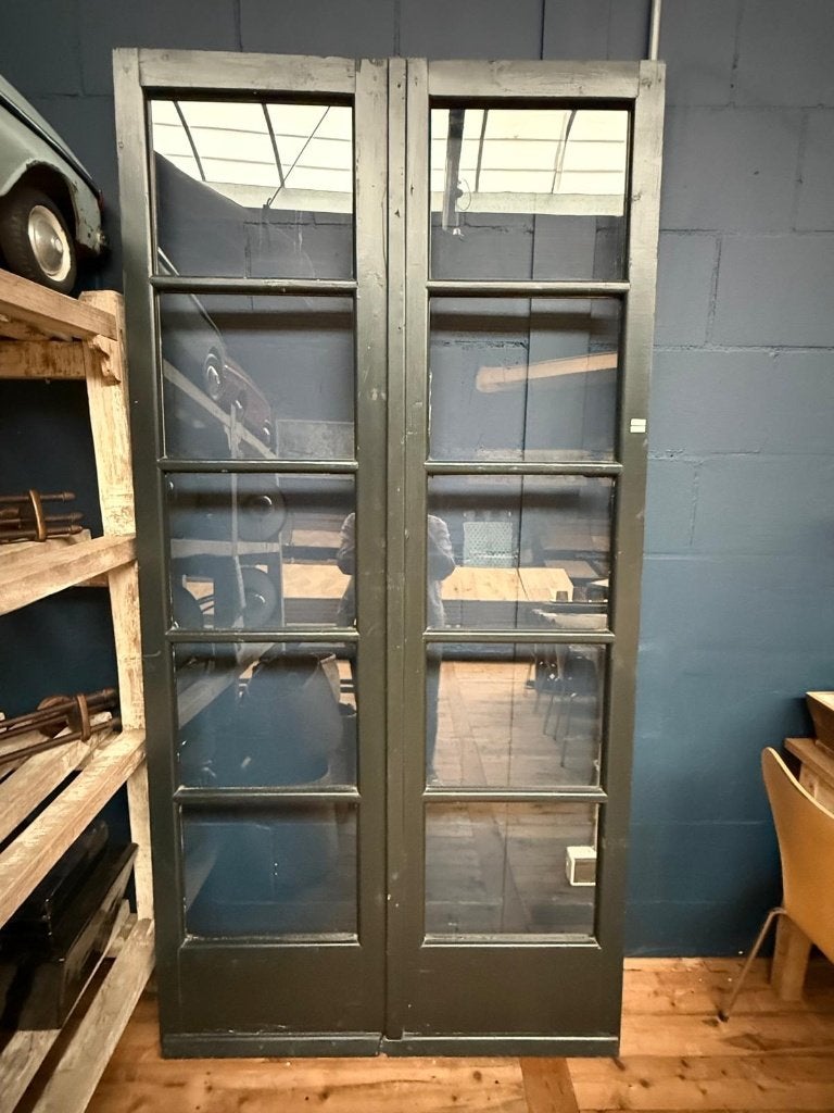 Deur - deuren zwart hout met glas, Ophalen, Gebruikt