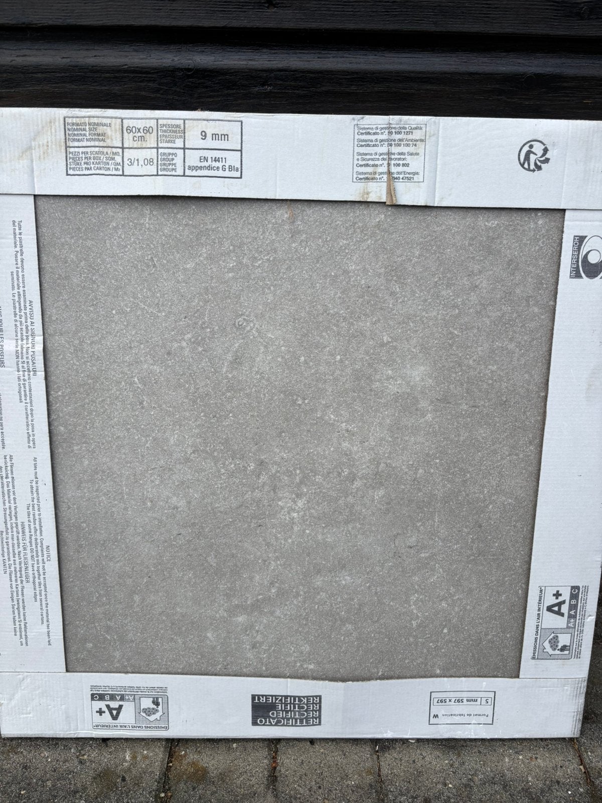 Tegels (+-17 m2) Greige Uni mat 60x60 cm, Ophalen, 60 cm of meer, Nieuw, 10 m² of meer