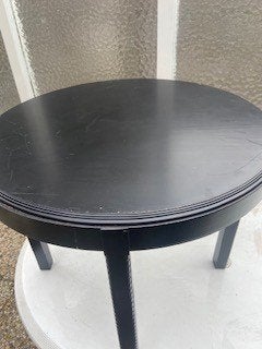 Tafel (bijzettafel), PANDER en zonen, zwart, rond, +glaspl., Ophalen