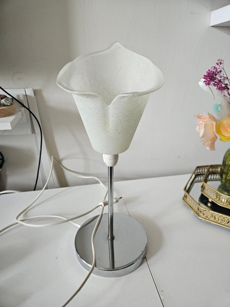 Elegante tafellamp in calla lelie design, Ophalen of Verzenden, Glas, Minder dan 50 cm