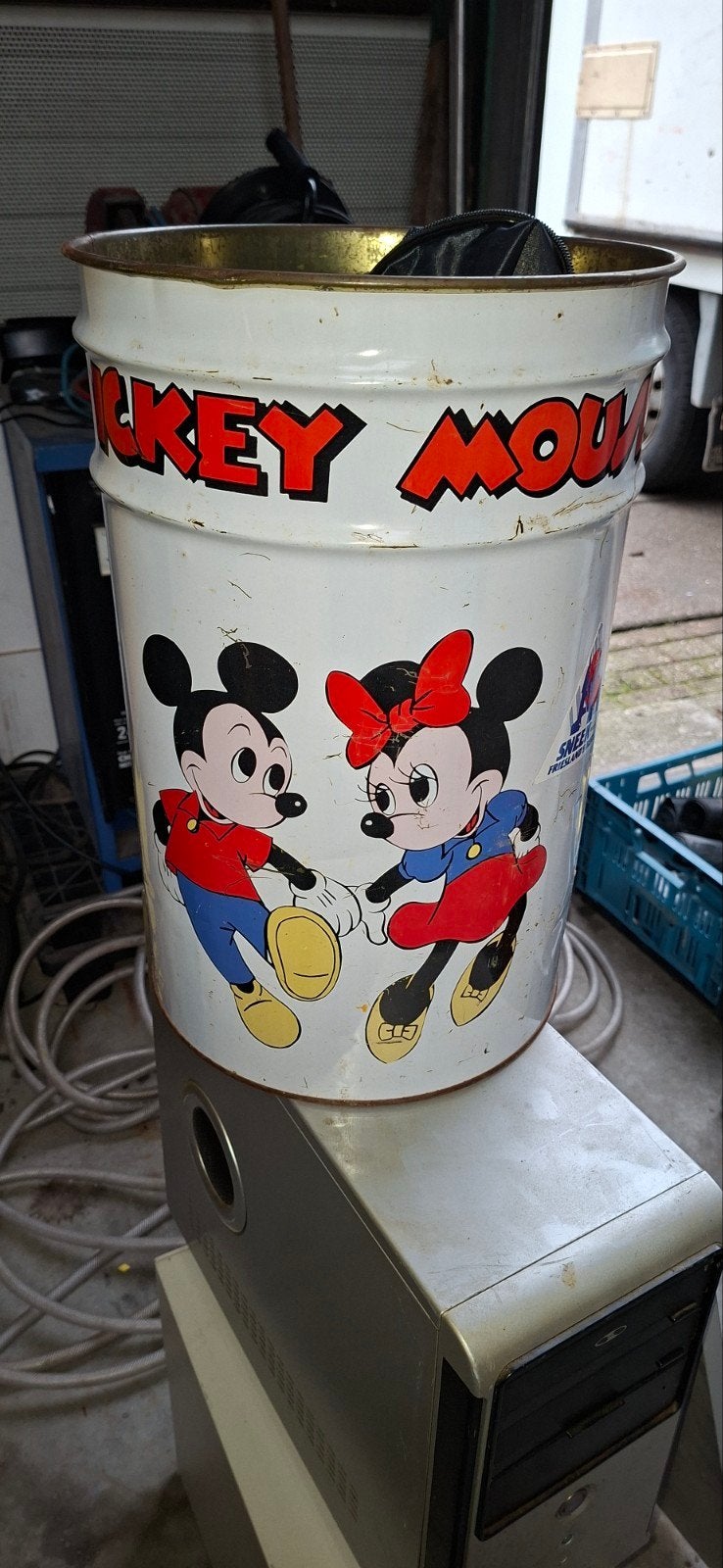 Vintage Mickey Mouse Blik - Decoratief en Functioneel, Verzamelen, Gebruikt, Overige typen, Onbekend, Ophalen of Verzenden