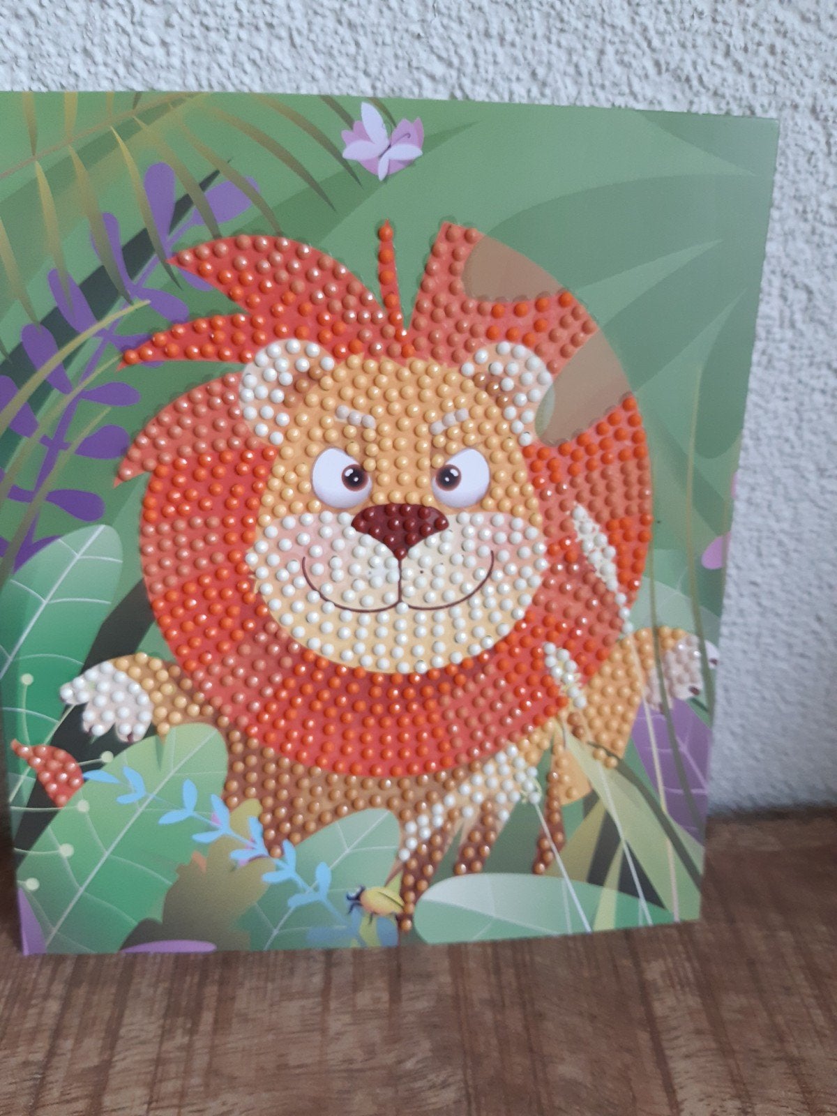 Diamond Painting enkelvoudige kaart met afbeelding leeuw, Ophalen of Verzenden, Zo goed als nieuw, Dieren