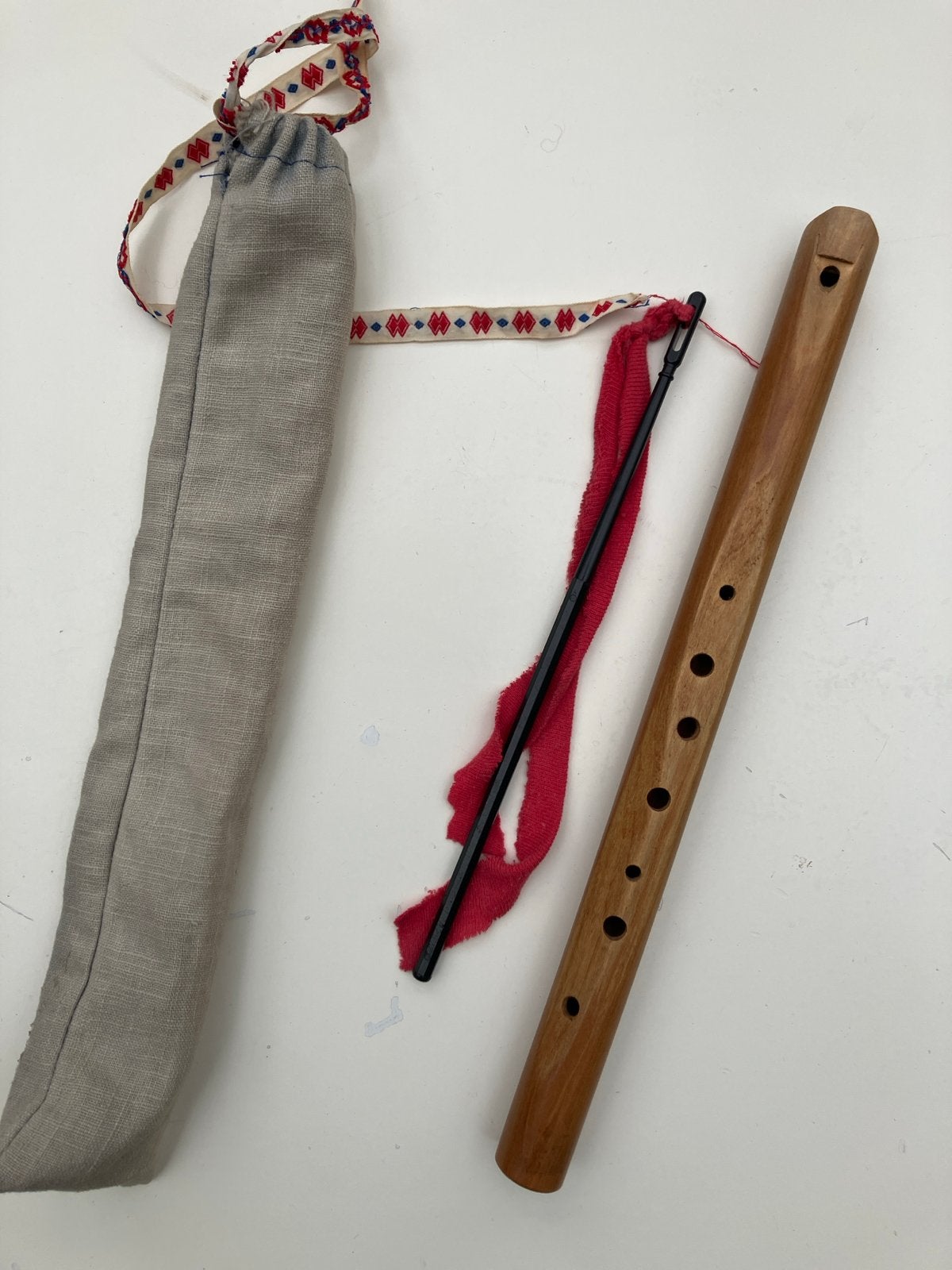 Choroi fluit met etui en schoonmaakstaafje, Ophalen of Verzenden, Gebruikt, Houtblazer, Met koffer of draagtas