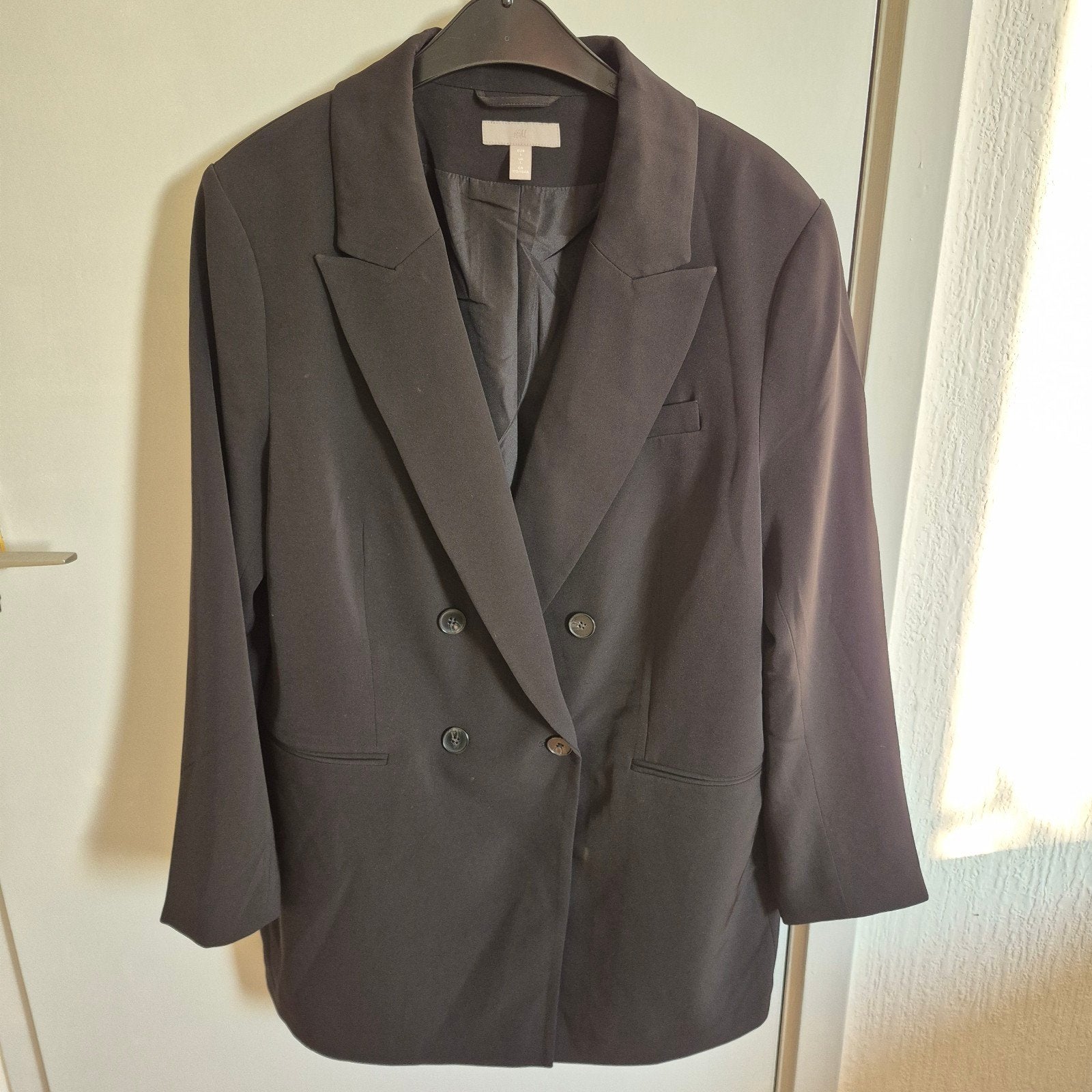 Nieuwe H&M Zwarte Blazer Maat L, H&M, Zwart, Maat 42/44 (L), Nieuw