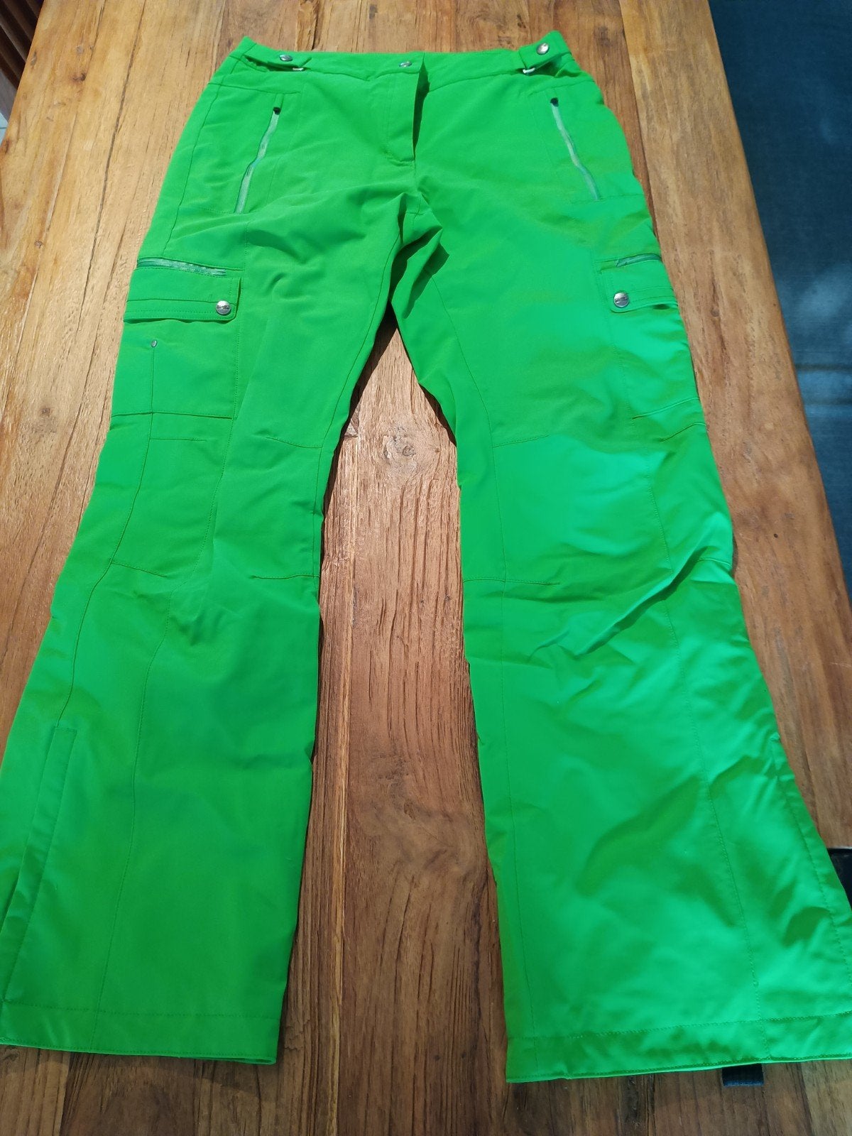Groene skibroek dames - Zo goed als nieuw, Kleding | Dames, Maat 36 (S), Ophalen, Broek, Onbekend