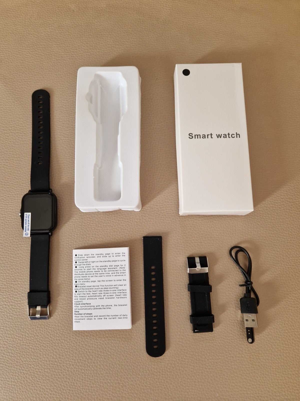 Nieuwe Smartwatch met alle functies, Zwart, Nieuw, Ophalen of Verzenden, Hoogte