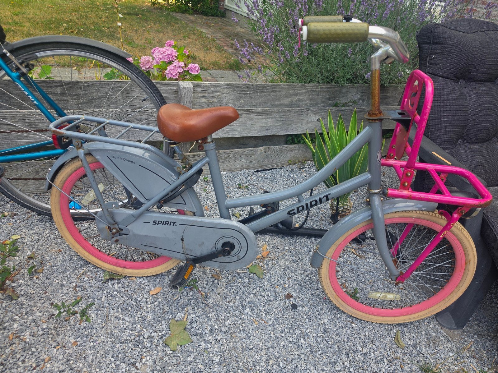 Spirit meisjes fiets grijs met roze accenten, Ophalen, Gebruikt, Spirit, Terugtraprem